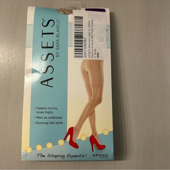 Assets Red Hot Label by SPANX Medium Control Mid-Thigh Shaper in Nude Sz 5 NWT - Picture 2 of 5